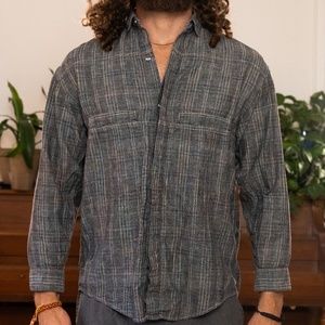 Vintage Mens Button Up Casual Dress Shirt
